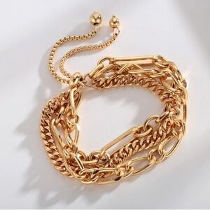 NEW 14K gold plated Elegant Gold Chain Bracelet